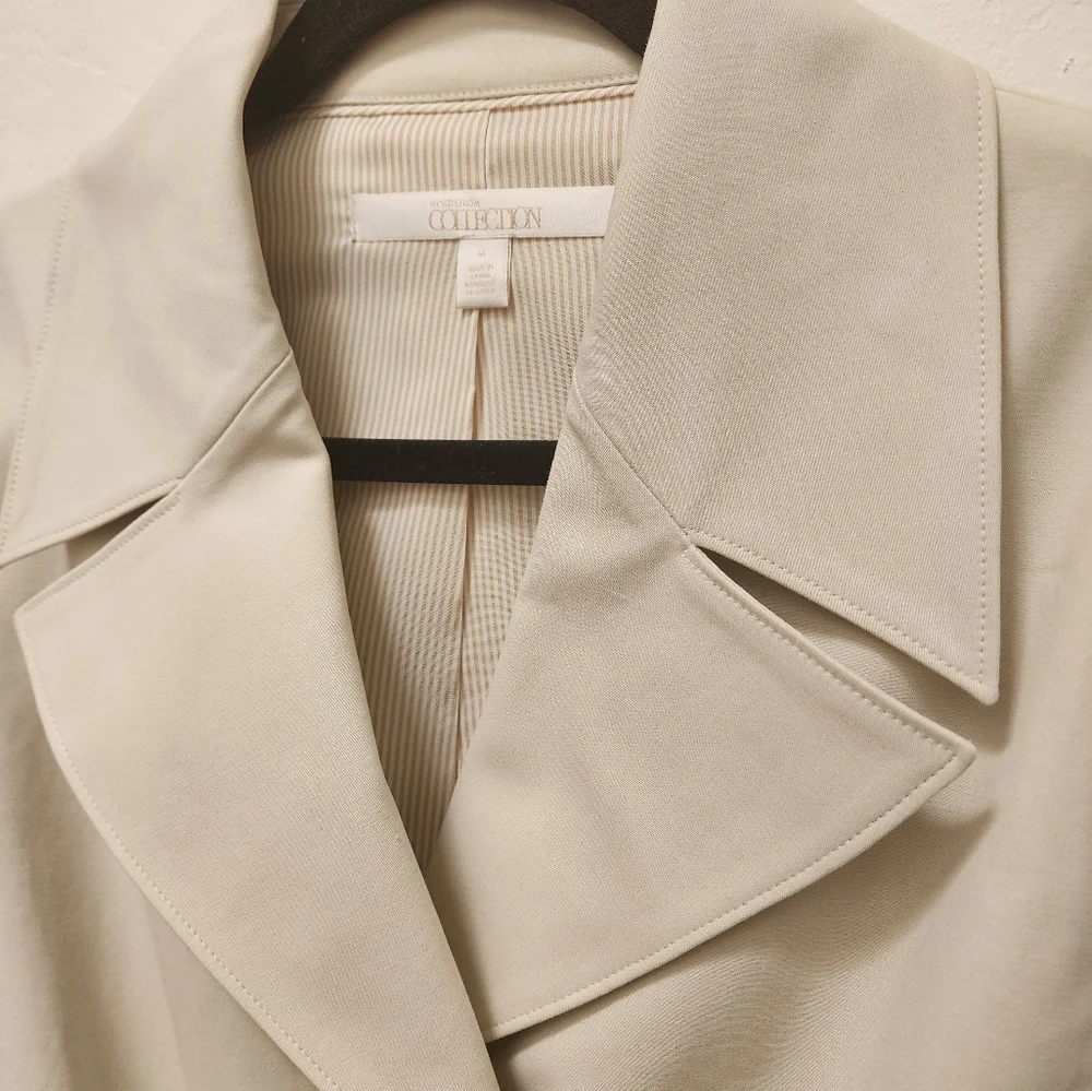 Nordstrom Collection Cotton Belted Trench Coat , Medium - Picture 4 of 7